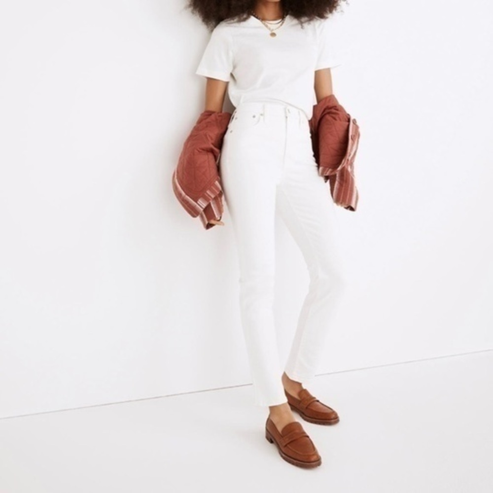 New Madewell High Rise Perfect Vintage Jean Tile White
